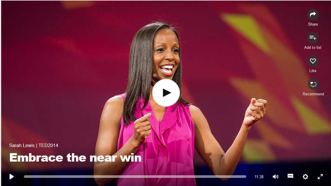 【TED演讲】Sarah Lewis：坦然接受 “差一点的成功”
