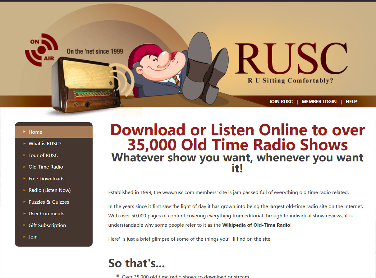 RUSC rusc.com，收录超过35000个旧时光电台节目的维基百科