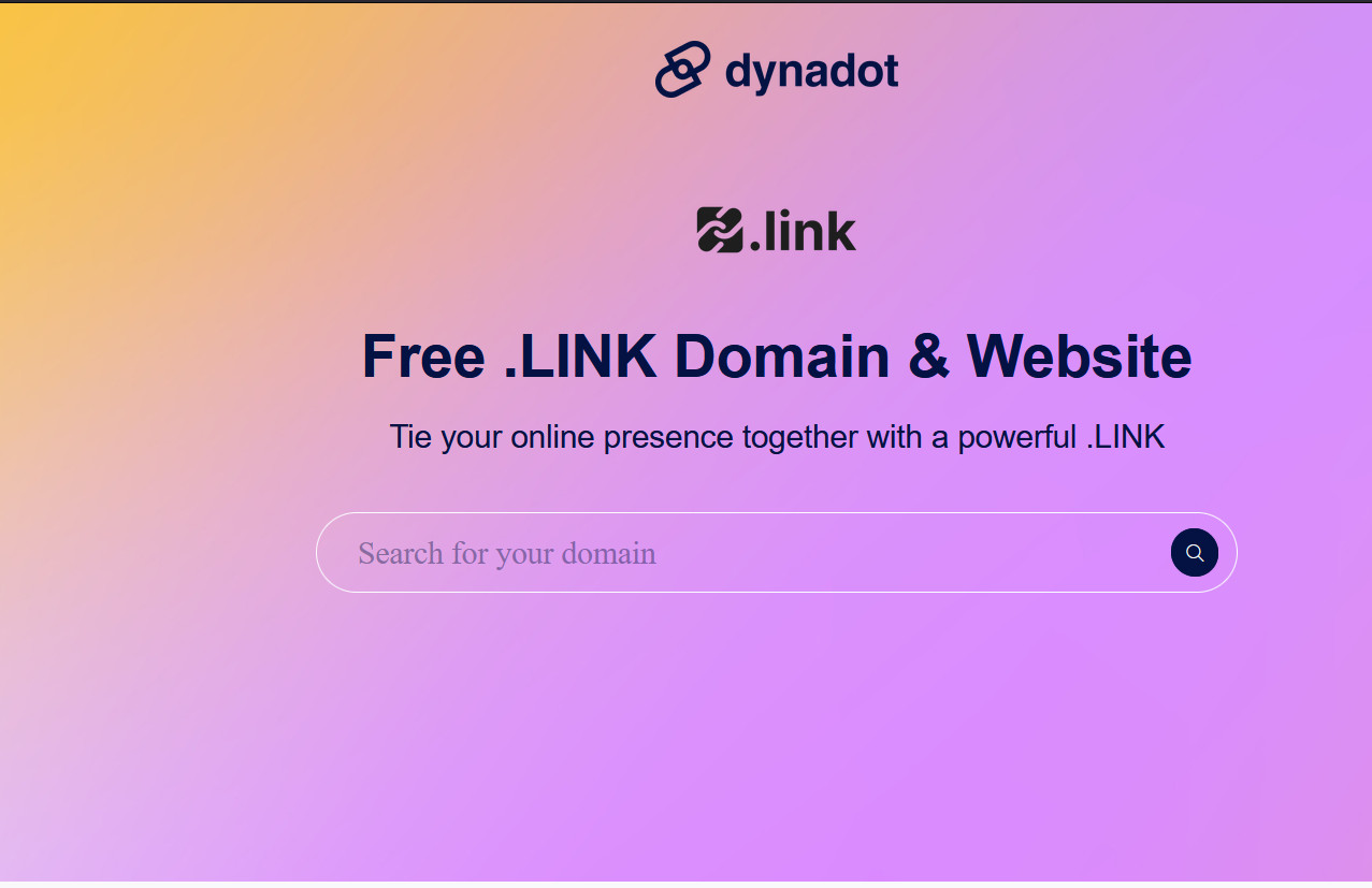 dynadot提供一年有效期的免费.link域名