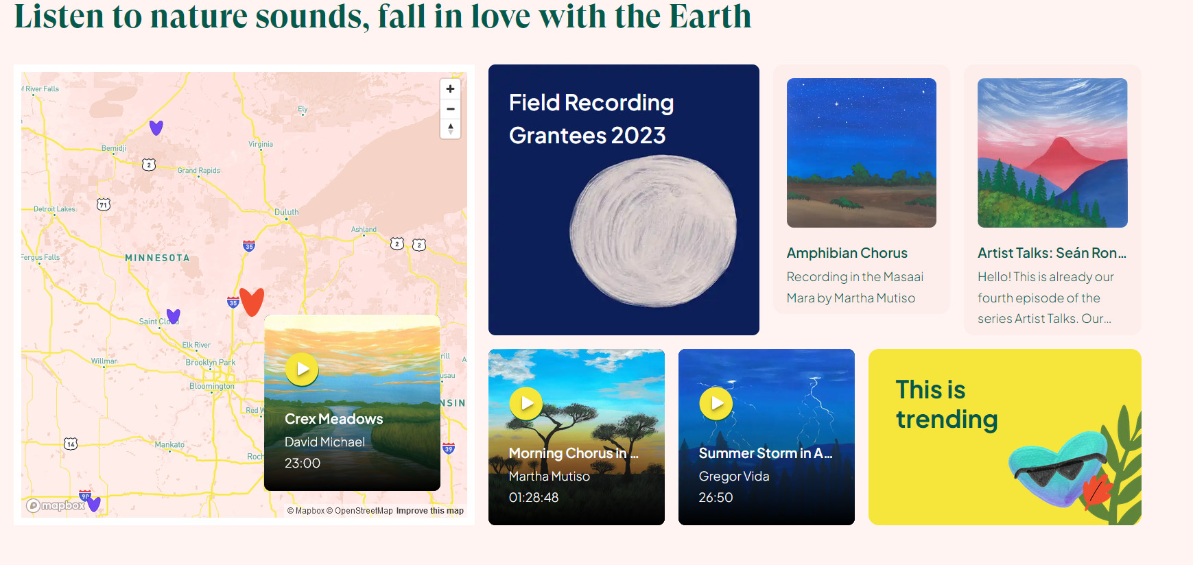 earth.fm，在线聆听世界各地的自然声音