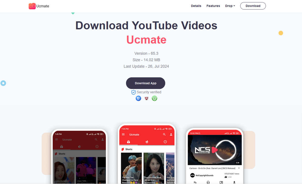 Ucmate，Android YouTube 视频下载工具