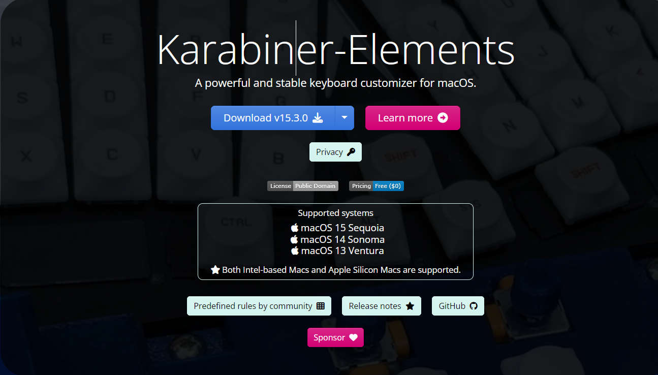 Karabiner-Elements，开源 macOS 键盘自定义工具