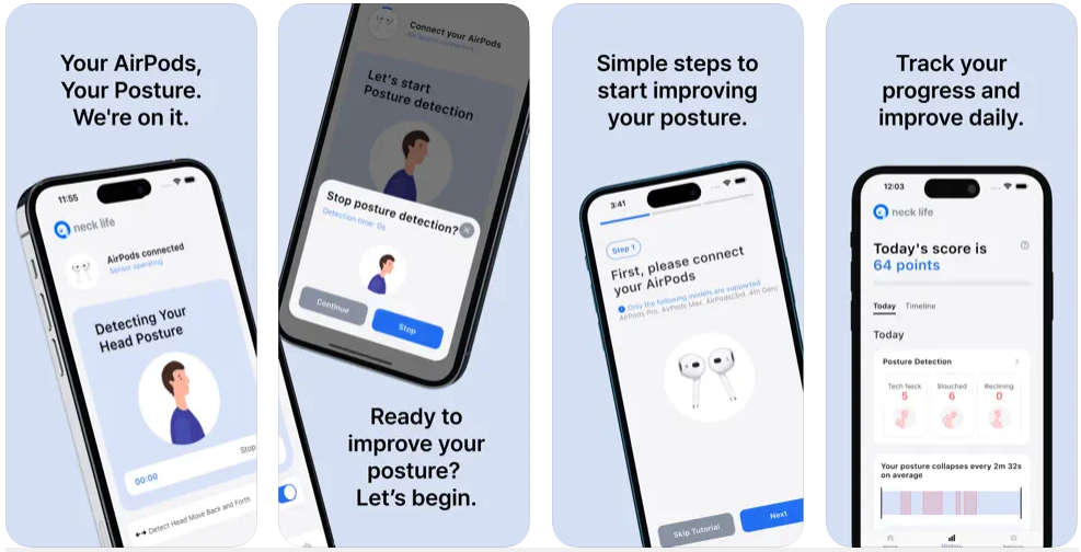 Neck-Life，AirPods 实时监控您的颈部姿势